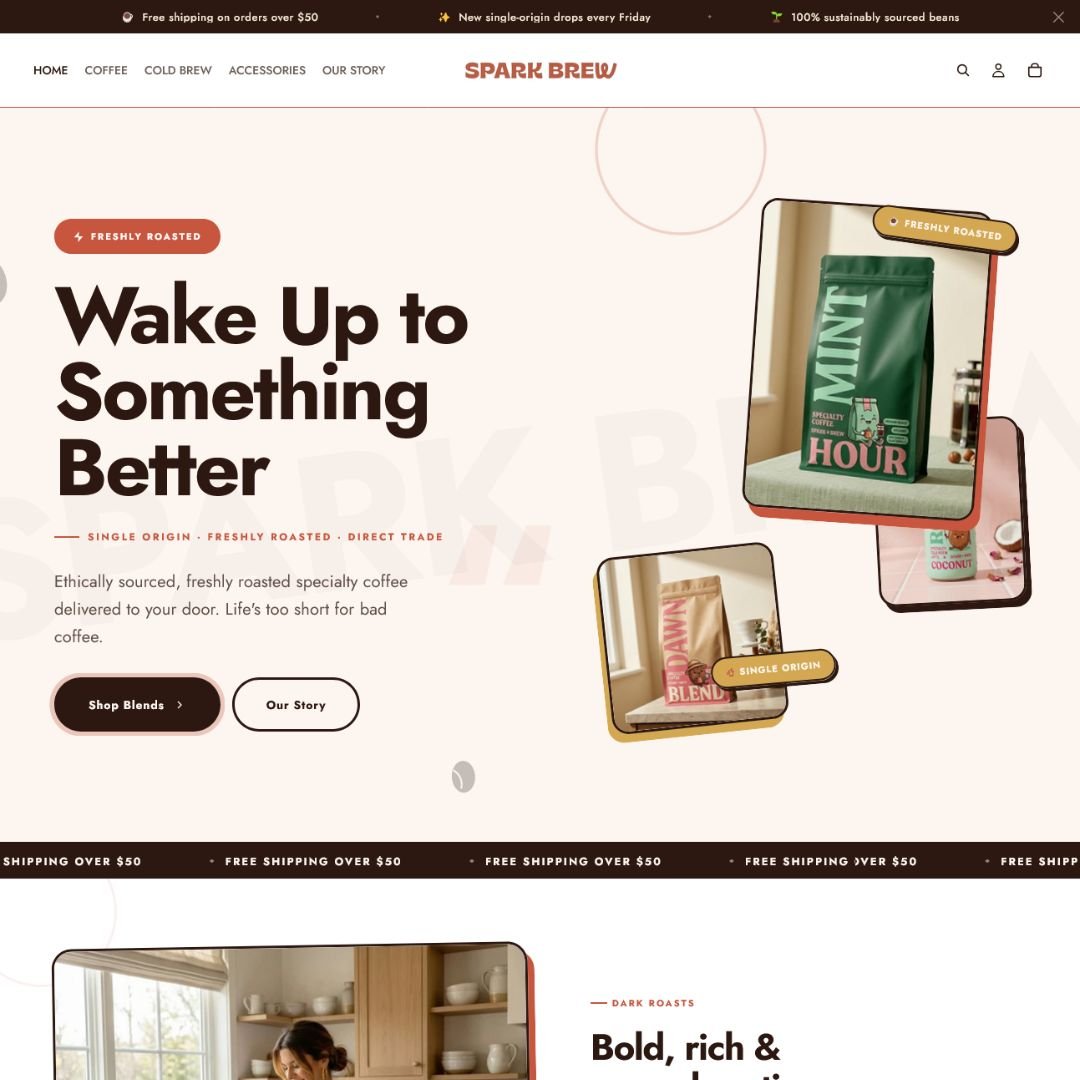 Shopify store design — skincare brand
