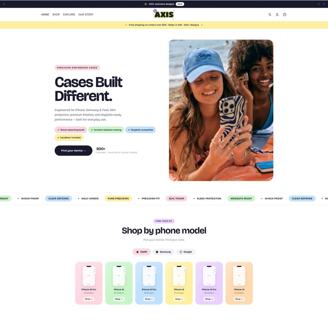 Website design mockup